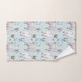 Cute Llama Pattern on Polka Dots Bad Handdoek (Handdoek)