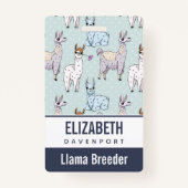 Cute Llama Pattern on Polka Dots Badge (Voorkant)