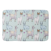 Cute Llama Pattern on Polka Dots Badmat (Voorkant)