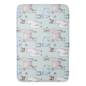 Cute Llama Pattern on Polka Dots Badmat (Voorkant Verticaal)