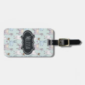 Cute Llama Pattern on Polka Dots Bagagelabel (Voorkant horizontaal)