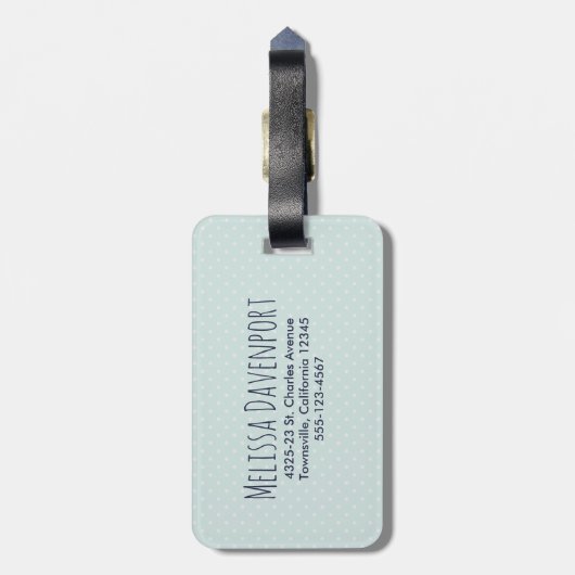 Cute Llama Pattern on Polka Dots Bagagelabel (Achterkant verticaal)