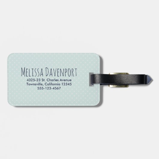 Cute Llama Pattern on Polka Dots Bagagelabel (Achterkant horizontaal)