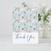 Cute Llama Pattern on Polka Dots Bedankt (Staand voorkant)