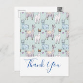 Cute Llama Pattern on Polka Dots Bedankt Briefkaart (Voorkant / Achterkant)