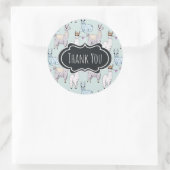 Cute Llama Pattern on Polka Dots Bedankt Ronde Sticker (Tas)