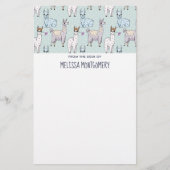 Cute Llama Pattern on Polka Dots Briefpapier (Voorkant)