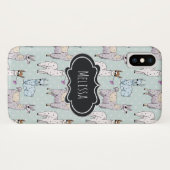 Cute Llama Pattern on Polka Dots Case-Mate iPhone Case (Achterkant (horizontaal))