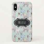 Cute Llama Pattern on Polka Dots Case-Mate iPhone Case (Achterkant)