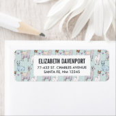 Cute Llama Pattern on Polka Dots Etiket (Insitu)