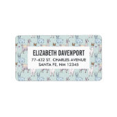 Cute Llama Pattern on Polka Dots Etiket (Voorkant)