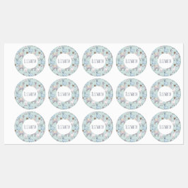 Cute Llama Pattern on Polka Dots Labels