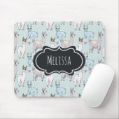 Cute Llama Pattern on Polka Dots Muismat (Met muis)