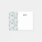 Cute Llama Pattern on Polka Dots Post-it® Notes (Voorkant)