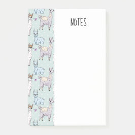 Cute Llama Pattern on Polka Dots Post-it® Notes