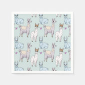 Cute Llama Pattern on Polka Dots Servet (Voorkant)
