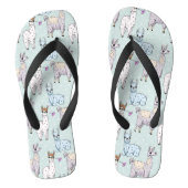 Cute Llama Pattern on Polka Dots Teenslippers (Voetbed)