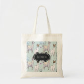 Cute Llama Pattern on Polka Dots Tote Bag (Voorkant)