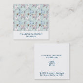 Cute Llama Pattern on Polka Dots Vierkante Visitekaartje (Voorkant / Achterkant)