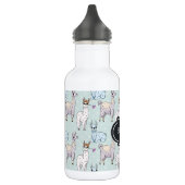 Cute Llama Pattern on Polka Dots Waterfles (Links)