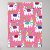 Cute Llama Pattern Poster (Voorkant)