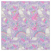 Cute Llama Pattern Stof (Close Up)