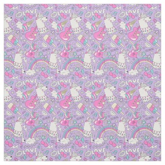 Cute Llama Pattern Stof (Swatch)