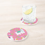 Cute Llama Pattern Zandsteen Onderzetter (Zijkant)