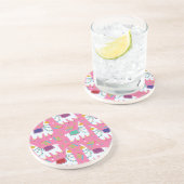 Cute Llama Pattern Zandsteen Onderzetter (Zijkant)