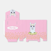 Cute Llama, Peonias & Gold Confetti Hartelijk dank Bedankdoosjes (Uitgevouwen)
