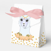 Cute Llama, Peonias & Gold Confetti Hartelijk dank Bedankdoosjes (Voorkant Zijde)