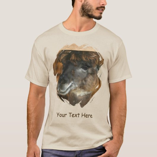 Cute Llama Personalized Animal  T-shirt (Voorkant)
