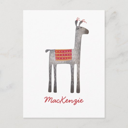 Cute Llama Persoonlijk Briefkaart (Voorkant)
