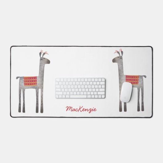 Cute Llama Persoonlijk Bureaumat (Keyboard & Muis)
