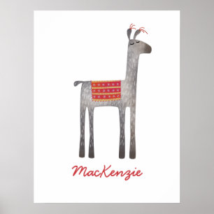 Cute Llama Persoonlijk Poster