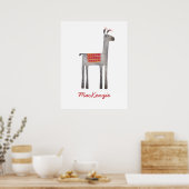 Cute Llama Persoonlijk Poster (Keuken)