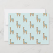 Cute Llama Persoonlijke flat Dank je wel Notitiekaartje (Achterkant)
