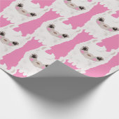 Cute Llama Pink Cadeaupapier (Hoek)