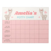 Cute Llama Potty Chart Persoonlijke naam en taken Notitieblok (Voorkant)