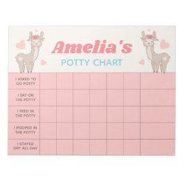 Cute Llama Potty Chart Persoonlijke naam en taken Notitieblok