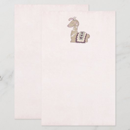 Cute Llama Princess Wearing a Crown (Voorkant / Achterkant)