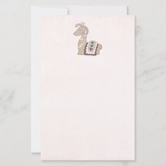 Cute Llama Princess Wearing a Crown (Voorkant)