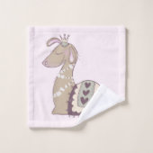 Cute Llama Princess Wearing a Crown Bad Handdoek (Wasdoekje)
