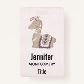 Cute Llama Princess Wearing a Crown Badge (Achterkant)