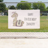 Cute Llama Princess Wearing a Crown Birthday Spandoek (Insitu)