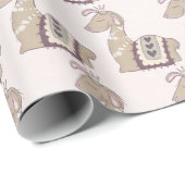 Cute Llama Princess Wearing a Crown Cadeaupapier (Rol Hoek)