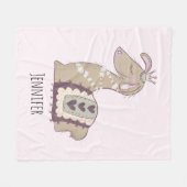 Cute Llama Princess Wearing a Crown Fleece Deken (Voorkant (Horizontaal))