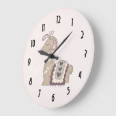 Cute Llama Princess Wearing a Crown Grote Klok (Hoek)