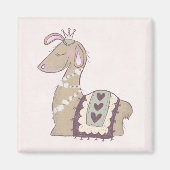 Cute Llama Princess Wearing a Crown Magneet (Voorkant)
