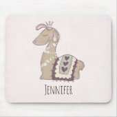 Cute Llama Princess Wearing a Crown Muismat (Voorkant)